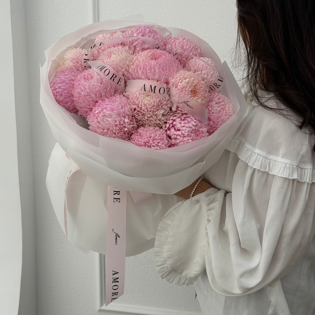 15 Pink Peony Mums
