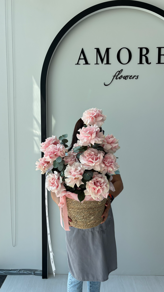 Pink Mondial in a Basket