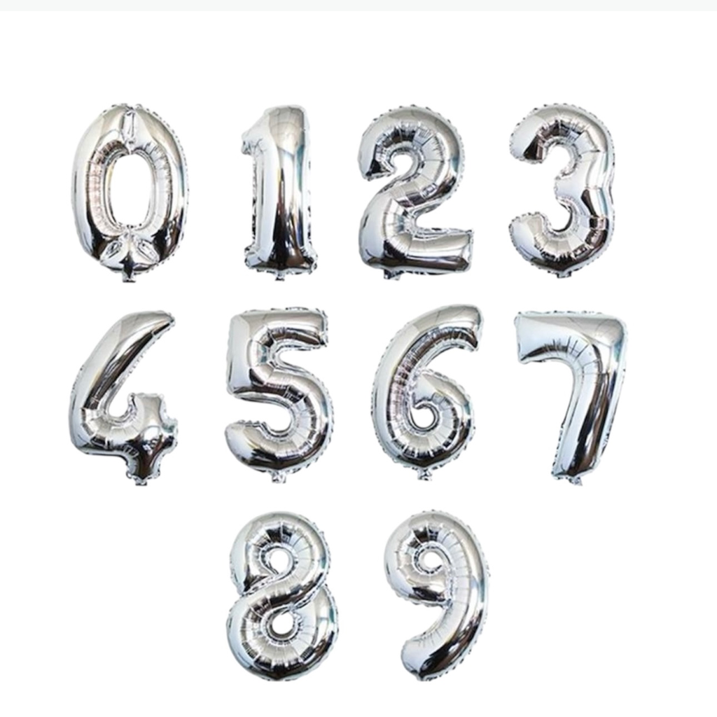 Number Balloon 40 - Silver