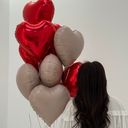 10 Heart Foil Balloons Mix